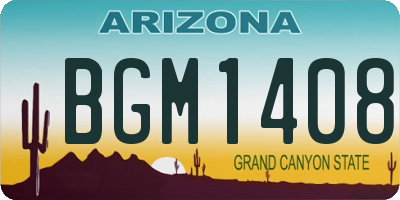AZ license plate BGM1408