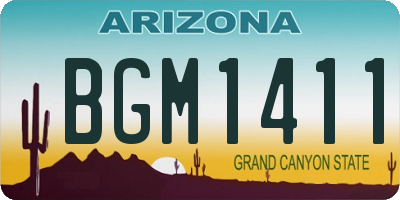 AZ license plate BGM1411