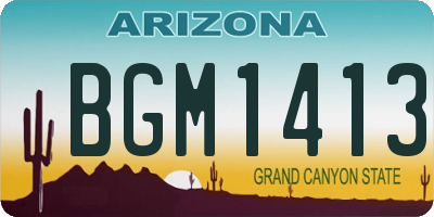 AZ license plate BGM1413