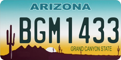 AZ license plate BGM1433
