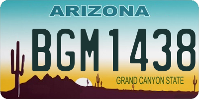 AZ license plate BGM1438