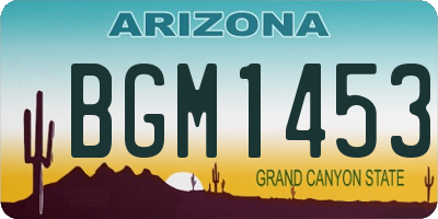 AZ license plate BGM1453