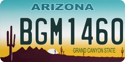 AZ license plate BGM1460