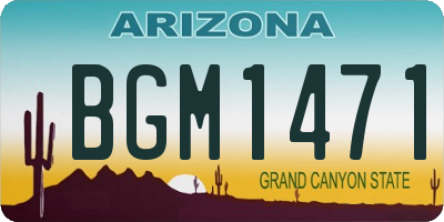 AZ license plate BGM1471