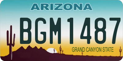 AZ license plate BGM1487