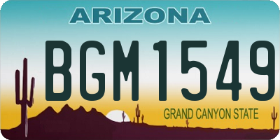 AZ license plate BGM1549