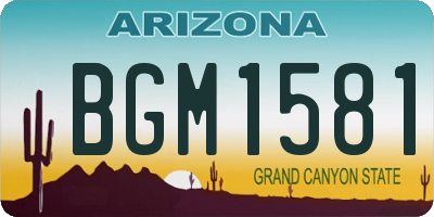 AZ license plate BGM1581