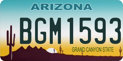 AZ license plate BGM1593