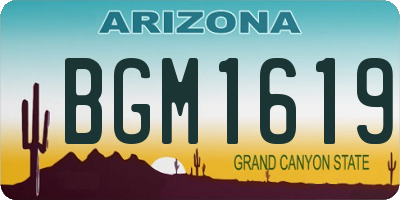 AZ license plate BGM1619
