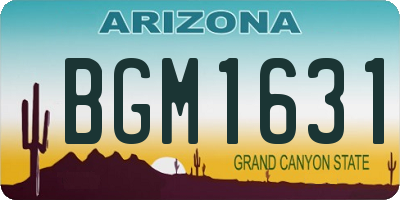 AZ license plate BGM1631