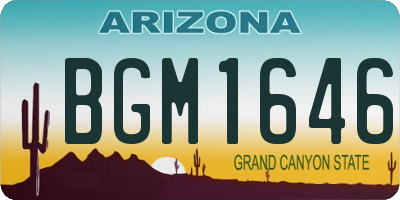 AZ license plate BGM1646