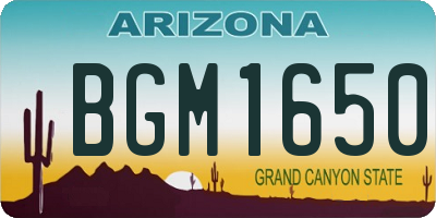 AZ license plate BGM1650