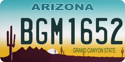 AZ license plate BGM1652