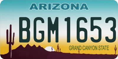 AZ license plate BGM1653