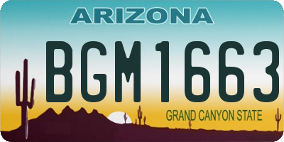 AZ license plate BGM1663
