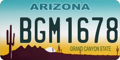 AZ license plate BGM1678