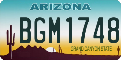 AZ license plate BGM1748