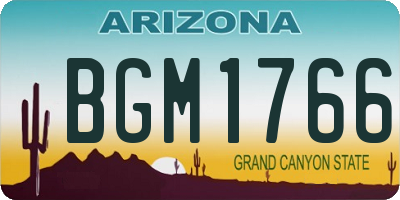 AZ license plate BGM1766