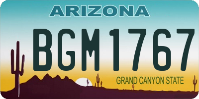 AZ license plate BGM1767