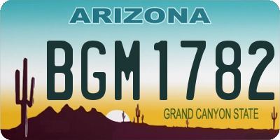 AZ license plate BGM1782