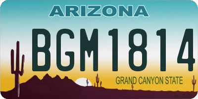 AZ license plate BGM1814