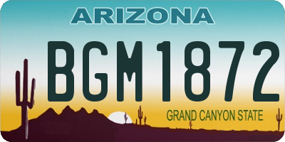 AZ license plate BGM1872
