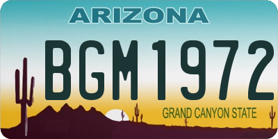 AZ license plate BGM1972