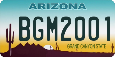 AZ license plate BGM2001