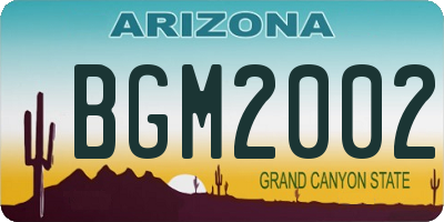 AZ license plate BGM2002