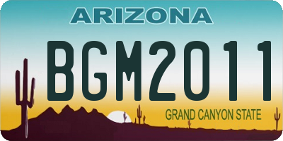 AZ license plate BGM2011