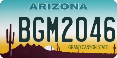 AZ license plate BGM2046