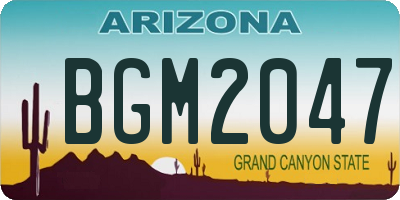 AZ license plate BGM2047