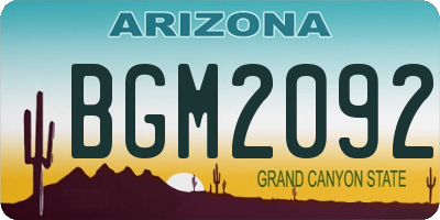 AZ license plate BGM2092