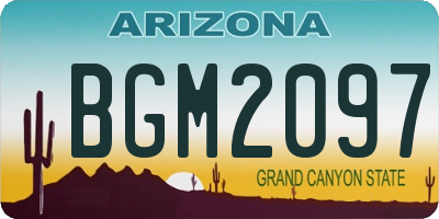 AZ license plate BGM2097
