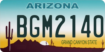 AZ license plate BGM2140