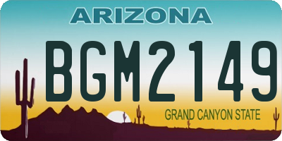 AZ license plate BGM2149
