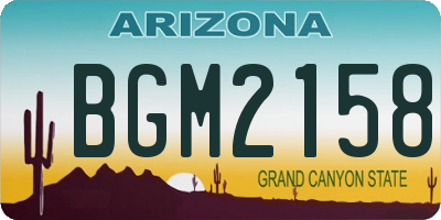AZ license plate BGM2158