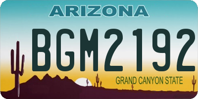 AZ license plate BGM2192