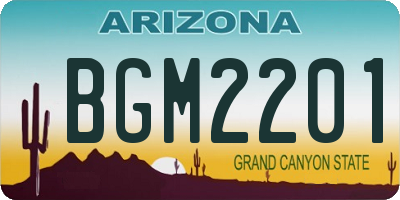 AZ license plate BGM2201