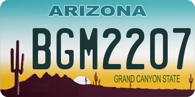 AZ license plate BGM2207