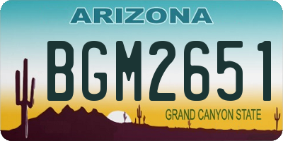 AZ license plate BGM2651