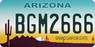 AZ license plate BGM2666