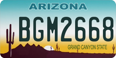 AZ license plate BGM2668