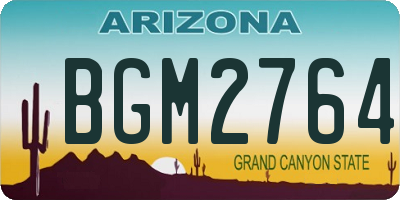 AZ license plate BGM2764