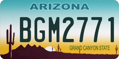 AZ license plate BGM2771