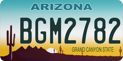 AZ license plate BGM2782