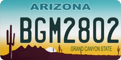 AZ license plate BGM2802
