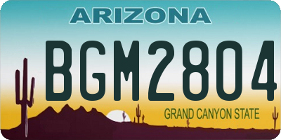 AZ license plate BGM2804
