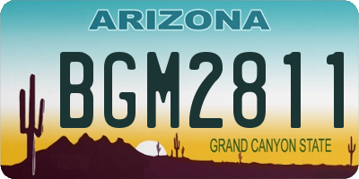 AZ license plate BGM2811