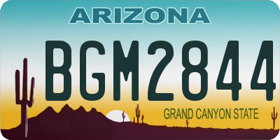 AZ license plate BGM2844